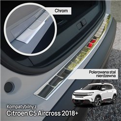 Rear bumper trim for Citroen C5 Aircross I 2017- | Chrome Stainless steel