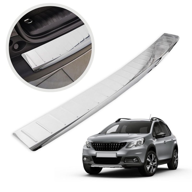 Rear bumper trim for Peugeot 2008 I (A94 | C) FL 2016-2019 Chrome Stainless