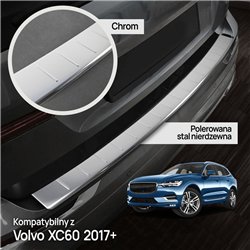 Rear bumper trim for Volvo XC60 II (V426 | U) 2017- Chrome Stainless steel