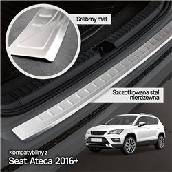 Rear bumper trim for SEAT Ateca I (KH7 | 5FP) 2016- Silver Stainless steel
