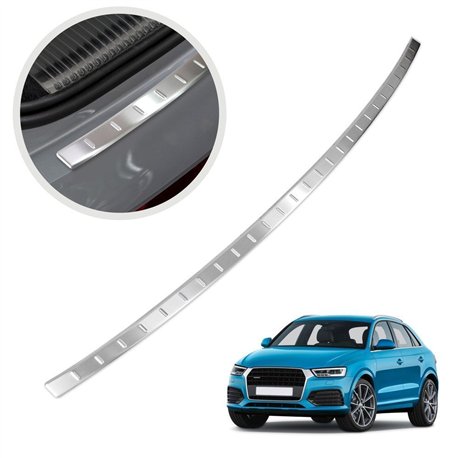 Rear bumper trim for Audi Q3 I (8U) 2011-2018 | Silver Stainless steel