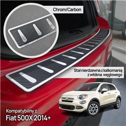 Rear bumper trim for Fiat 500X I (334) 2015- | Black Stainless steel