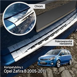Rear bumper trim for Opel Zafira B (A05 | H) 2005-2014 Chrome Stainless ste