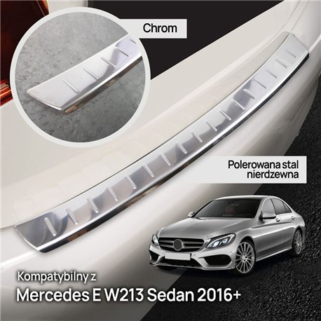OMAC Stainless Steel Rear Trunk Molding Trim For Mercedes E-Class W212 Sedan 2010-16