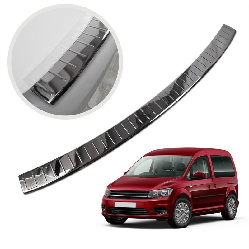 Rear bumper trim for Volkswagen VW Caddy IV (SA | DU) 2015-2020 Black chrom
