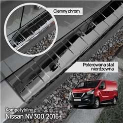 Rear bumper trim for Nissan NV300 I (X82) 2016-2021 | Black chrome Stainles