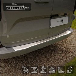 Rear bumper trim for Volkswagen VW Transporter (T7) 2025- | Silver Stainles