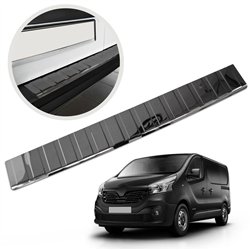 Rear bumper trim for Renault Trafic III (FG/JG) 2014- | Black chrome Stainl
