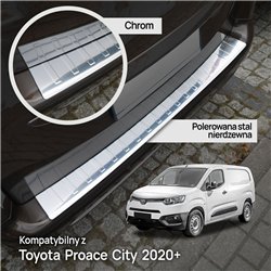 Rear bumper trim for Toyota Proace City I (K9) 2020- | Chrome Stainless ste