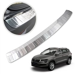 Rear bumper trim for Skoda Karoq I (NU) 2017- | Chrome Stainless steel