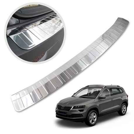 Rear bumper trim for Skoda Karoq I (NU) 2017- | Chrome Stainless steel