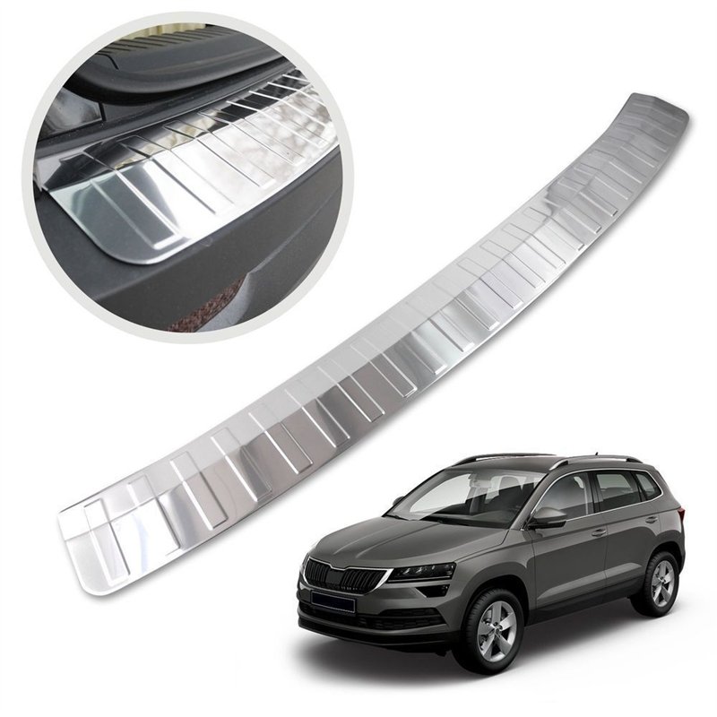 Rear bumper trim for Skoda Karoq I (NU) 2017- | Chrome Stainless steel