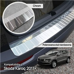 Rear bumper trim for Skoda Karoq I (NU) 2017- | Chrome Stainless steel