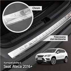 Rear bumper trim for SEAT Ateca I (KH7 | 5FP) 2016- Chrome Stainless steel