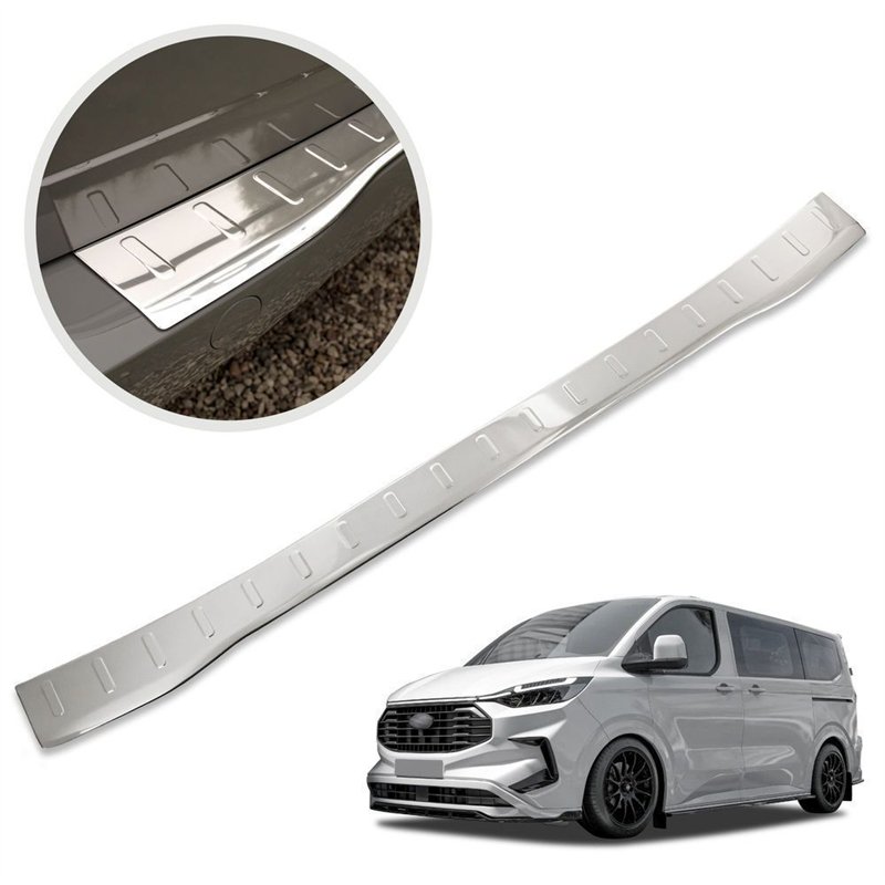 Rear bumper trim for Ford Tourneo Custom II (V710) 2023- | Chrome Stainless