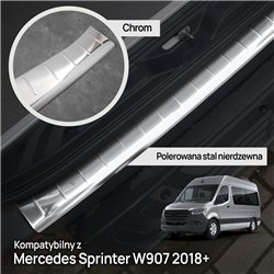 Rear bumper trim for Mercedes Sprinter (W907 | W910) 2018- Chrome Stainless