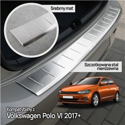 Rear bumper trim for Volkswagen VW Polo Hatchback VI (AW/BZ) 5D 2017- | Sil