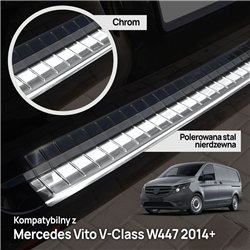 Rear bumper trim for Mercedes V-Class (W447) 2014- | Chrome Stainless steel