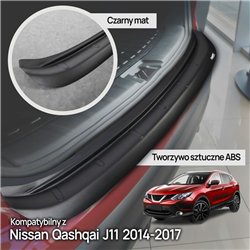 Rear bumper trim for Nissan Qashqai II (J11) PRE-FL 2014-2017 | Black ABS