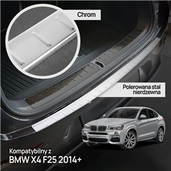 Rear bumper trim for BMW X4 (F26) 2014-2018 | Chrome Stainless steel