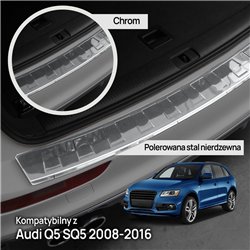 Rear bumper trim for Audi Q5 I (8R) 2008-2016 | Chrome Stainless steel