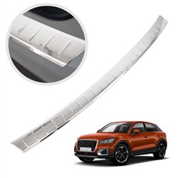Rear bumper trim for Audi Q2 I (GA) PRE-FL 2016-2020 | Chrome Stainless ste