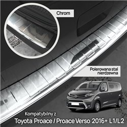 Rear bumper trim for Toyota Proace II (MDZ/MPY) 2016- | Chrome Stainless st