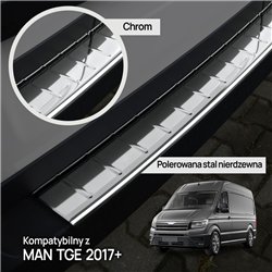 Rear bumper trim for MAN TGE I (2N | SY) 2017- Chrome Stainless steel