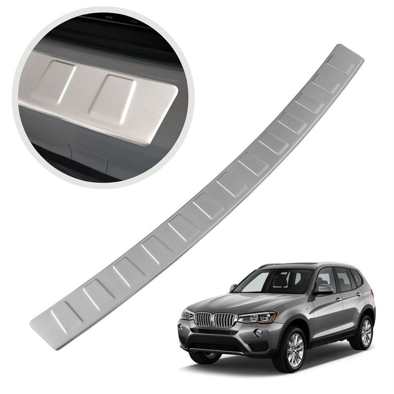 Rear bumper trim for BMW X3 (F25) 2010-2017 | Silver Stainless steel