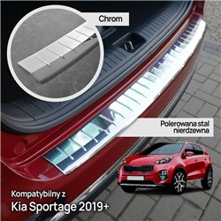 Rear bumper trim for KIA Sportage IV (QL) FL 2018-2021 | Chrome Stainless s