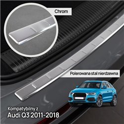 Rear bumper trim for Audi Q3 I (8U) 2011-2018 | Chrome Stainless steel
