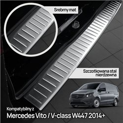 Rear bumper trim for Mercedes V-Class (W447) 2014- | Silver Stainless steel