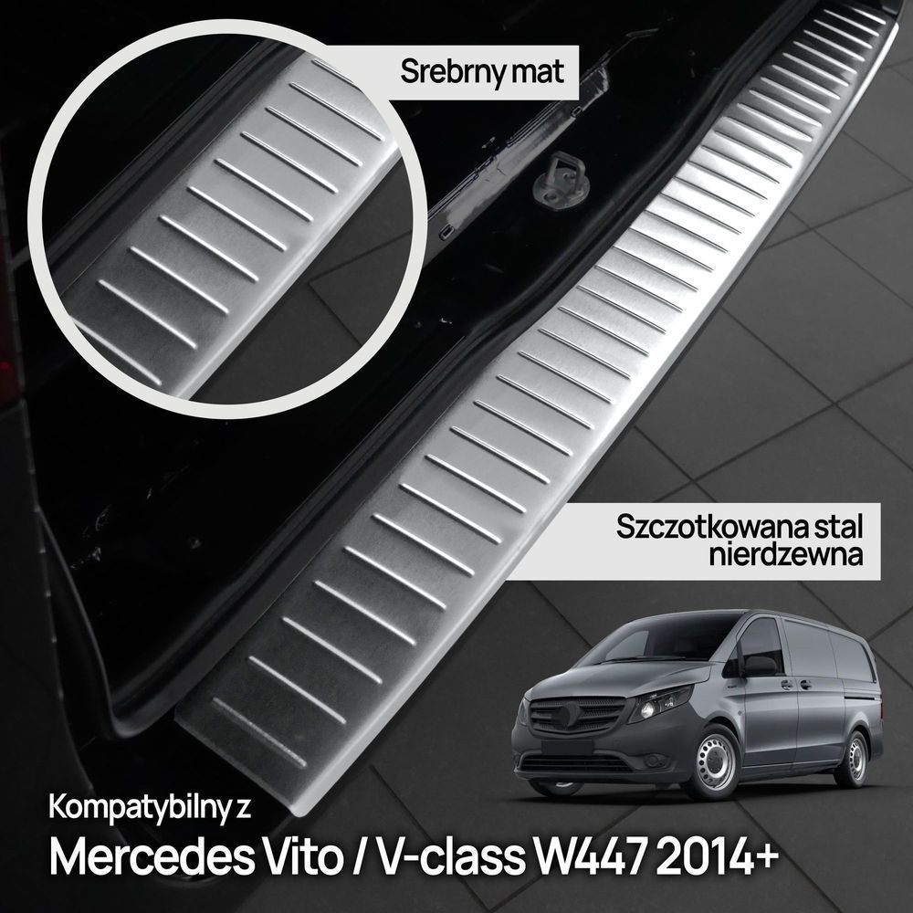 Rear Bumper Protection Mat - Matte Black For Mercedes Vito / V-Class W447 (2014+)