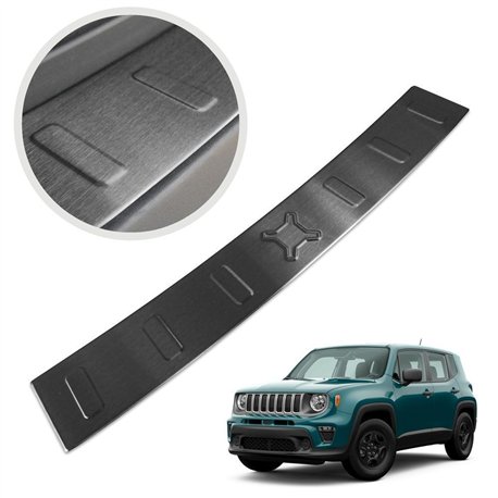 Rear bumper trim for Jeep Renegade I (BU) 2014- | Black Stainless steel