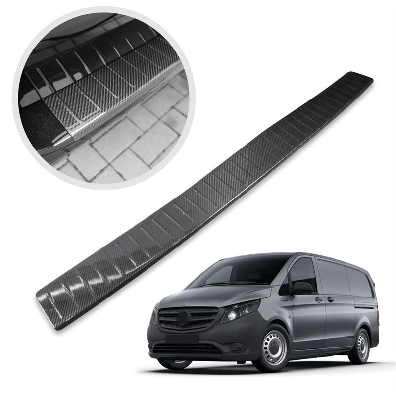 Rear bumper trim for Mercedes V-Class (W447) 2014- | Black Carbon fiber