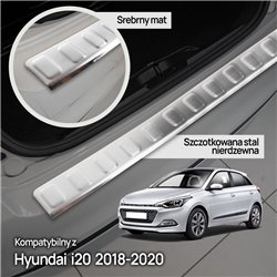 Rear bumper trim for Hyundai i20 Hatchback II (GB) 5D FL 2018-2020 | Silver