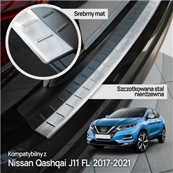 Rear bumper trim for Nissan Qashqai II (J11) FL 2017-2021 | Silver Stainles