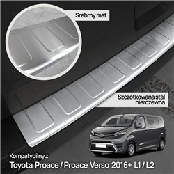 Rear bumper trim for Toyota Proace II (MDZ/MPY) 2016- | Silver Stainless st