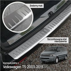 Rear bumper trim for Volkswagen VW Transporter (T5) 2003-2015 | Silver Stai
