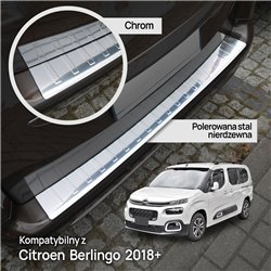 Rear bumper trim for Citroen Berlingo III (K9) 2018- | Chrome Stainless ste