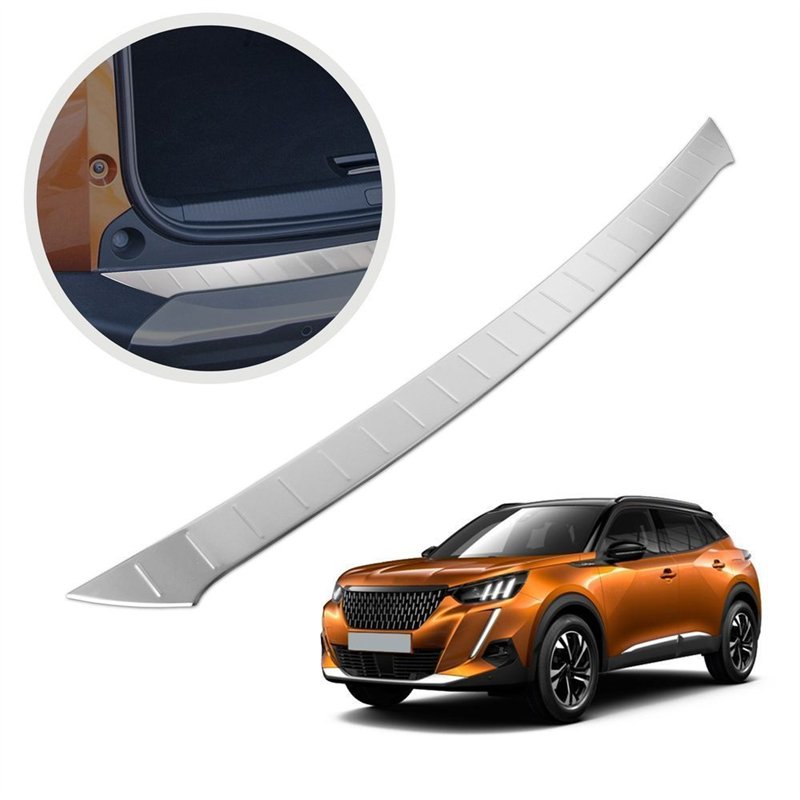 Rear bumper trim for Peugeot 2008 II (P24 | U) 2020- Silver Stainless steel