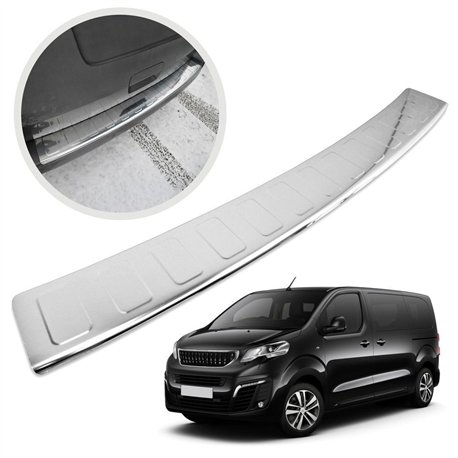 Rear bumper trim for Peugeot Traveller I (V) 2016- | Chrome Stainless steel