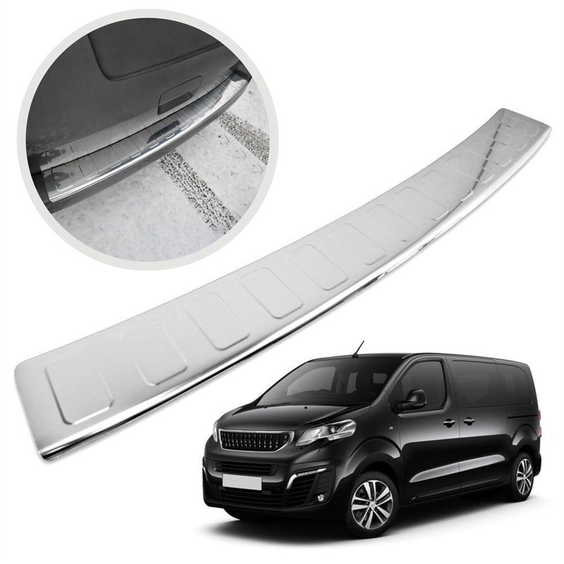 Rear bumper trim for Peugeot Traveller I (V) 2016- | Chrome Stainless steel