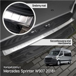 Rear bumper trim for Mercedes Sprinter (W907 | W910) 2018- Silver Stainless