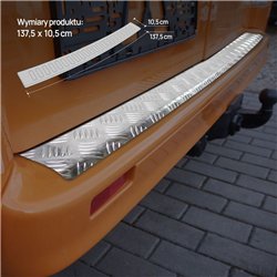 Rear bumper trim for Opel Vivaro A (X83) 2001-2014 | Silver Aluminum Ribbed