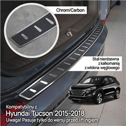 Rear bumper trim for Hyundai Tucson III (TL) PRE-FL 2015-2018 | Black Stain