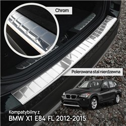 Rear bumper trim for BMW X1 (E84) FL 2012-2015 | Chrome Stainless steel