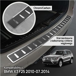 Rear bumper trim for BMW X3 (F25) 2010-2017 | Black Stainless steel
