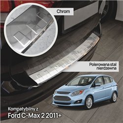Rear bumper trim for Ford C-Max II (C344 | DXA) 2010-2019 Chrome Stainless