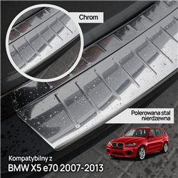Rear bumper trim for BMW X5 (E70) 2007-2013 | Chrome Stainless steel